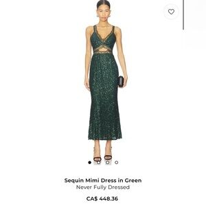 Never Fully Dressed Green Sequin Midi Dress